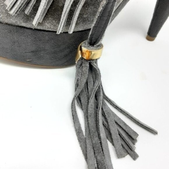 Colin Stuart Gray Tassle Platform Boot 9 - Picture 6 of 7